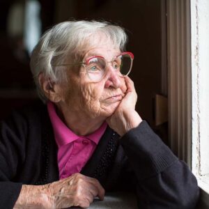 Sad Elderly Woman